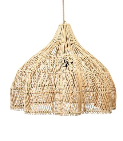 Suspension Whipped - M en rotin naturel tressé 60 cm style bohème.