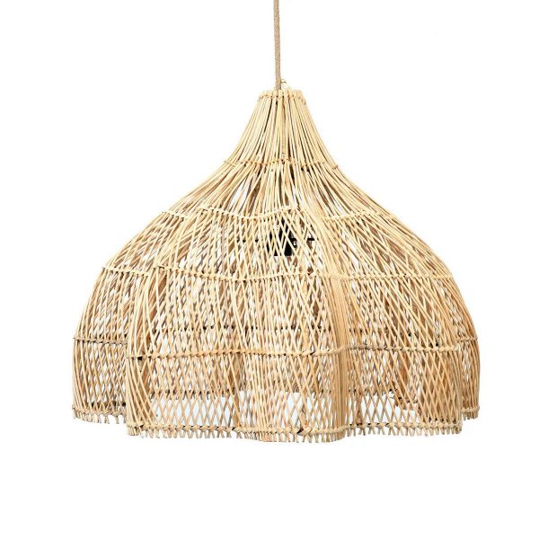 Suspension Whipped - M en rotin naturel tressé 60 cm style bohème.