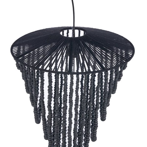 Le Lustre en Perles de Bois - Noir - L