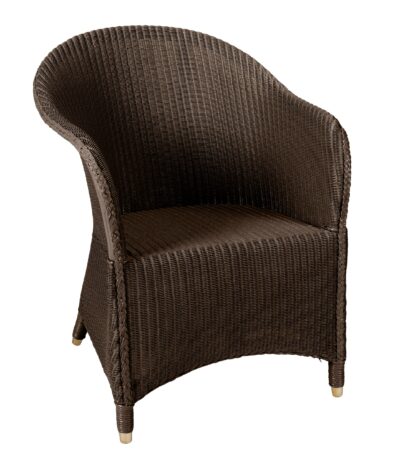 Fauteuil Lloyd Loom Sidonie en rotin naturel avec tressage papier kraft et accoudoirs