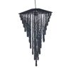 Lustre en perles de bois noir taille L – suspension artisanale en bois au style bohème chic