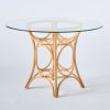 Table ronde en rotin GINGKO plateau verre