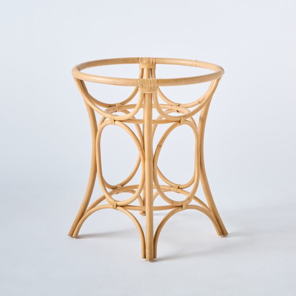 Table ronde en rotin GINGKO plateau verre