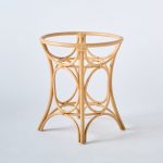 Table ronde en rotin GINGKO plateau verre