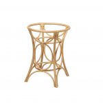Table ronde en rotin GINGKO plateau verre