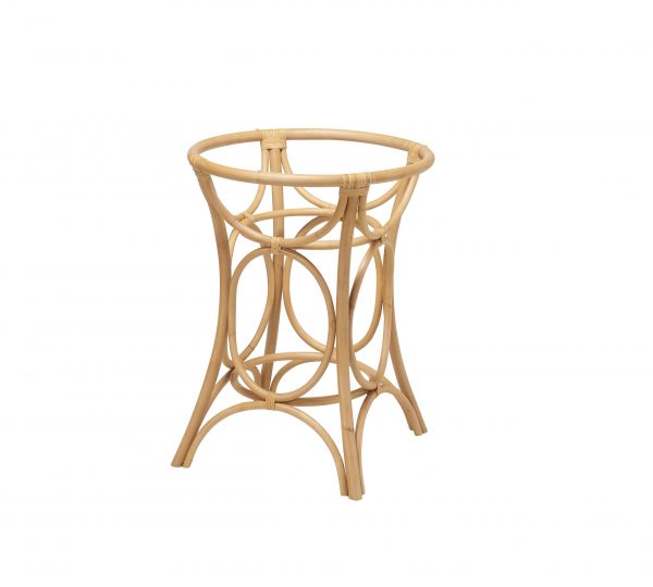 Table ronde en rotin GINGKO plateau verre