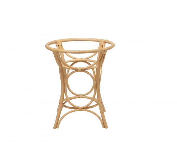 Table ronde en rotin GINGKO plateau verre