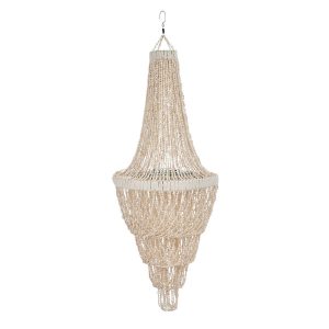 Lustre en coquillage Ocean Tower - L cascade de coquillages style bord de mer