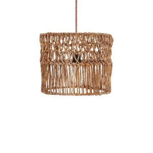 Pendentif Takuhanki naturel S en feuille de bananier, une petite suspension artisanale bohème