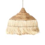 Suspension Abaca Hoola en fibres naturelles tressées, suspension bohème en abaca pour intérieur
