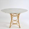 Table ronde en rotin GINGKO plateau verre
