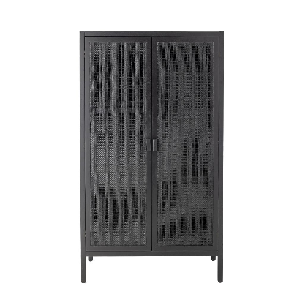 Armoire en bois et rotin noir – Marikka