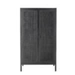 Armoire en bois et rotin noir - Marikka