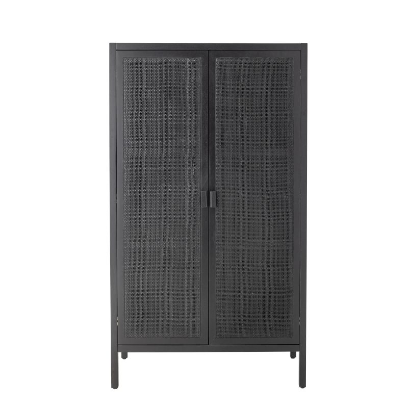 Armoire en bois et rotin noir – Marikka