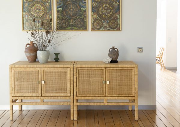 Buffet 2 portes en rotin et cannage SAIGON