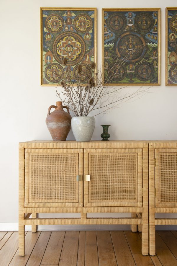 Buffet 2 portes en rotin et cannage SAIGON