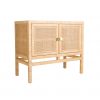buffet 2 portes en rotin et cannage ajouré, meuble de rangement lumineux au style naturel et élégant -modèle Saigon