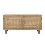 buffet_en_bois_de_manguier_pablo_esprit_rotin (1) Buffet en bois de manguier Pablo avec portes en cannage de rotin, meuble de rangement naturel pour salon.
