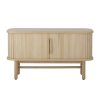 Buffet en pin naturel Lex en bois clair certifié FSC, meuble de rangement bas au design nordique.