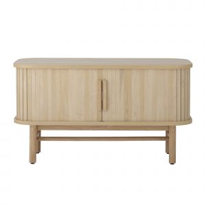 Buffet en pin naturel Lex en bois clair certifié FSC, meuble de rangement bas au design nordique.