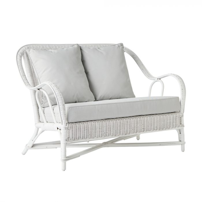 Canapé en rotin laqué blanc PRIMAVERA