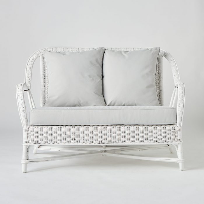 Canapé en rotin laqué blanc PRIMAVERA