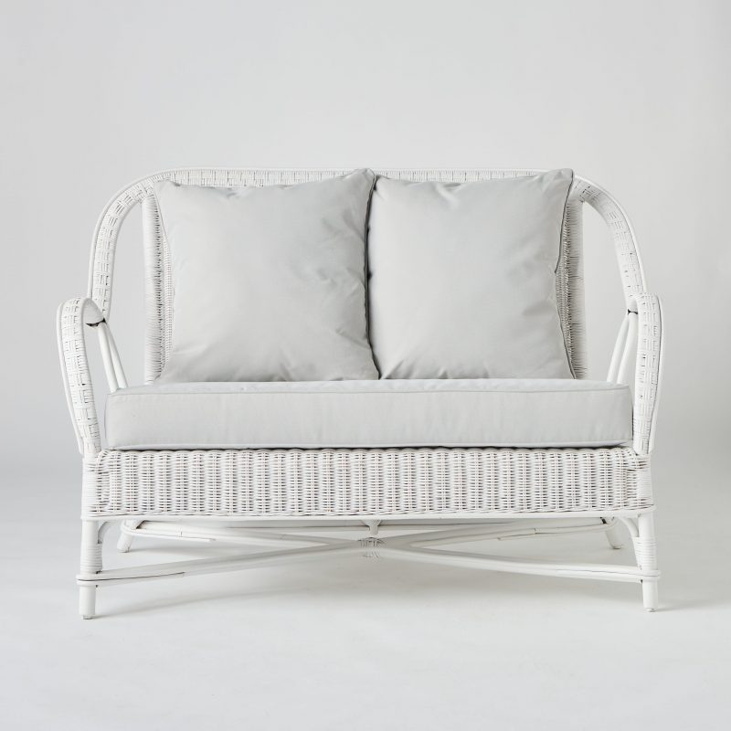 Canapé en rotin laqué blanc PRIMAVERA
