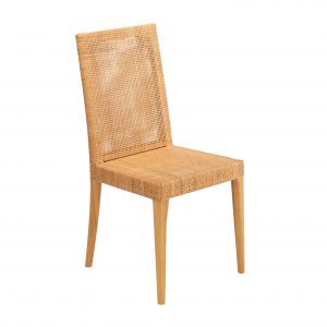 Chaise cannage rotin Saigon avec dossier ajouré, assise élégante au style rétro et intemporel