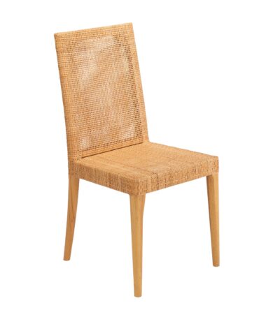 Chaise cannage rotin Saigon avec dossier ajouré, assise élégante au style rétro et intemporel