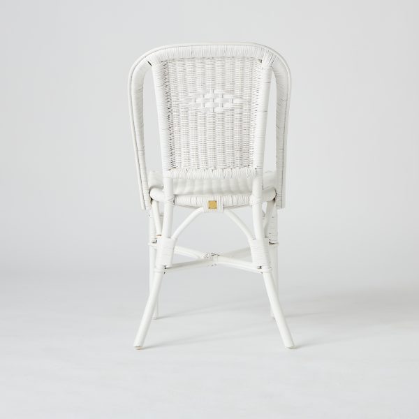 Chaise en rotin laqué blanc PRIMAVERA