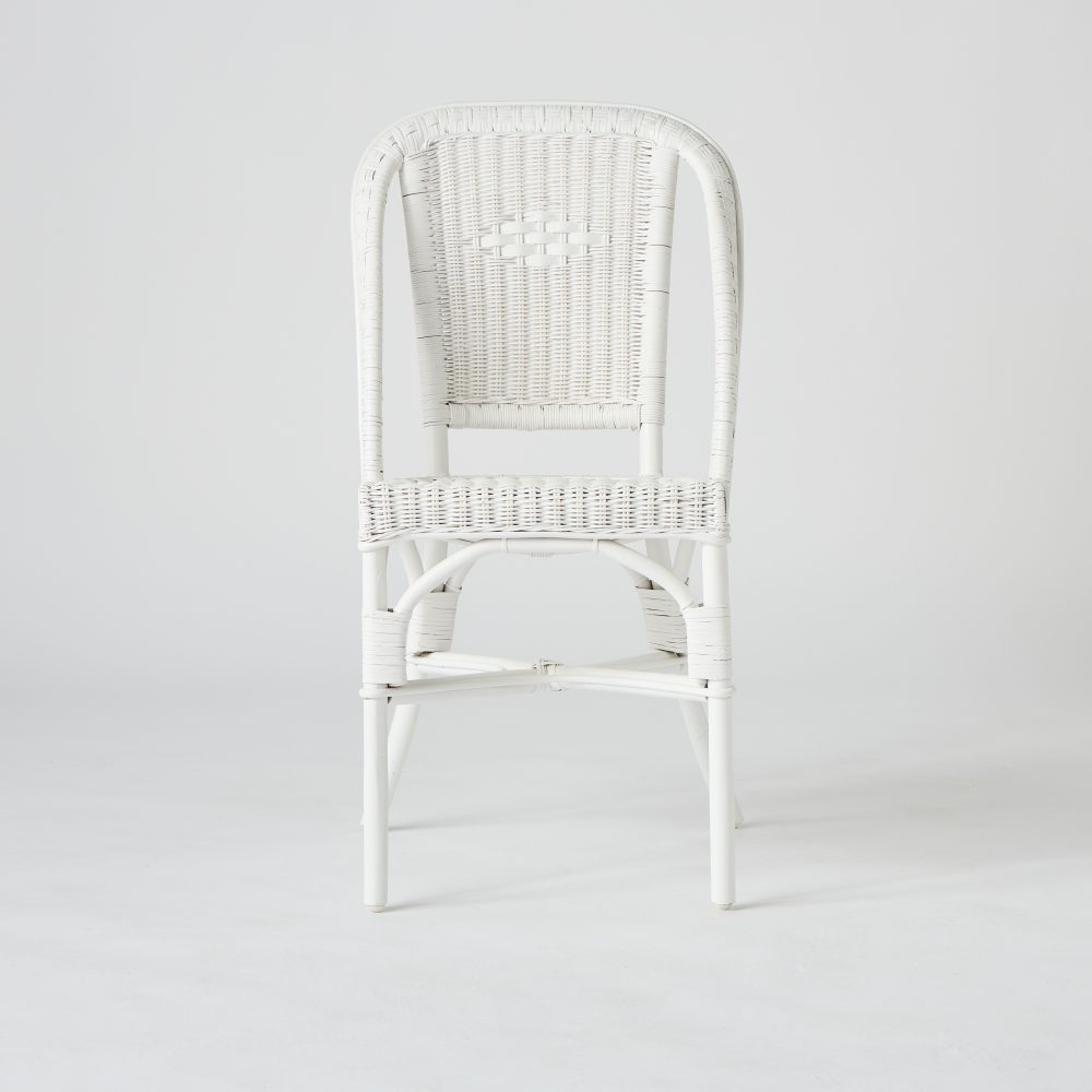 Chaise en rotin laqué blanc PRIMAVERA