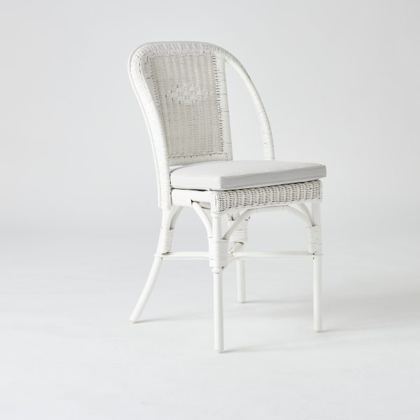 Chaise en rotin laqué blanc PRIMAVERA