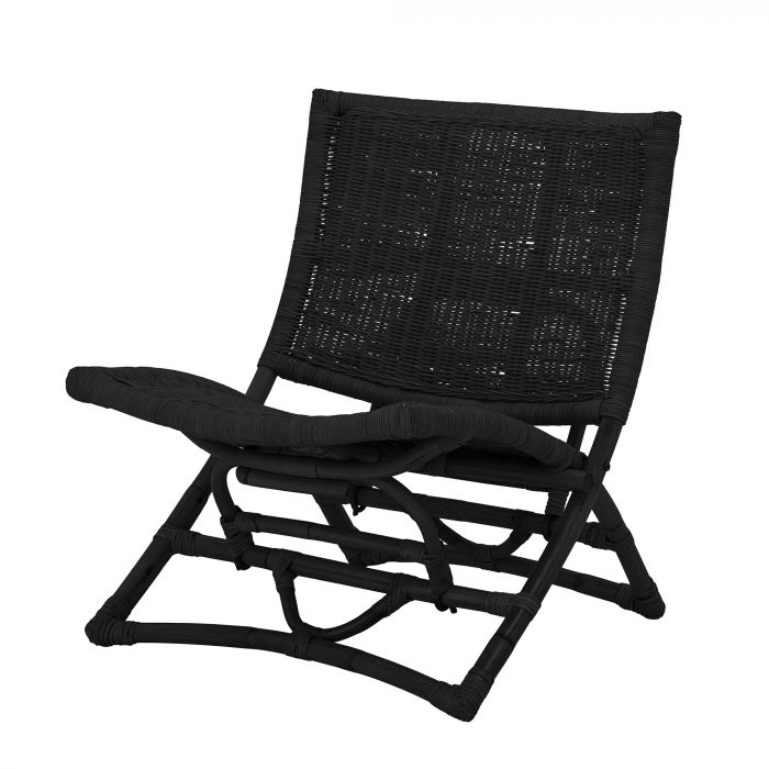 Chaise en rotin noir Baz