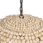 Suspension dôme en perles de bois – Naturel