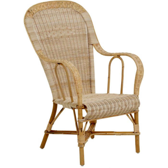 Fauteuil en rotin haut dossier MARCEL