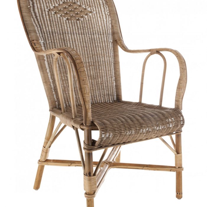 Fauteuil en rotin haut dossier MARCEL