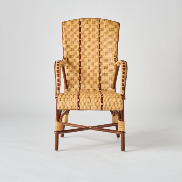 Fauteuil en rotin haut dossier BAGATELLE