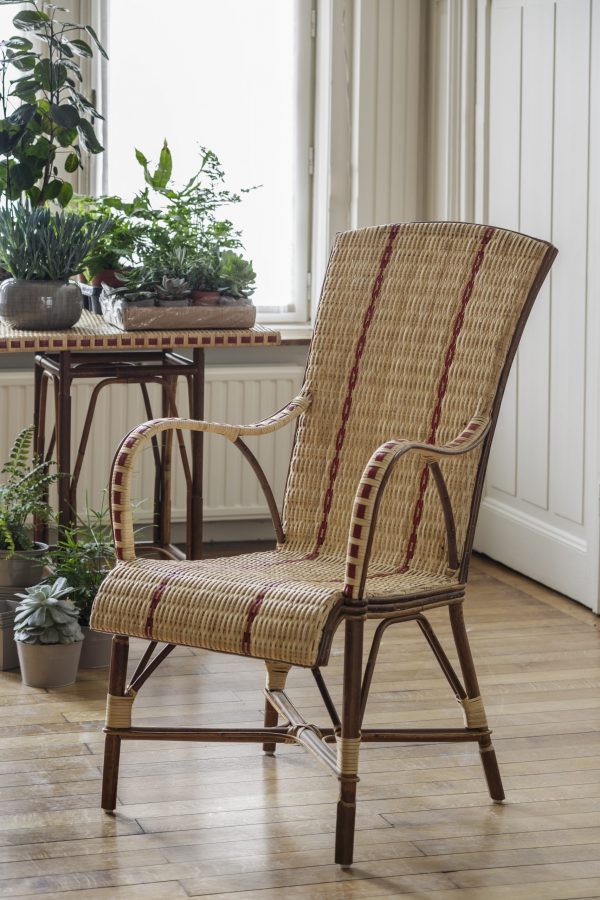 Fauteuil en rotin haut dossier BAGATELLE