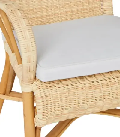 Coussin fauteuils rotin PRIMAVERA et MARCEL en tissu oléfine perle, adapté aux fauteuils en rotin et résine.
