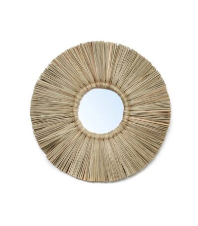 Miroir Alang Alang naturel S, miroir bohème en fibres naturelles
