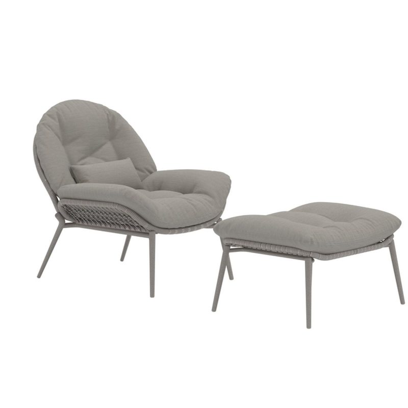 Fauteuil Cala avec repose-pieds – Beige