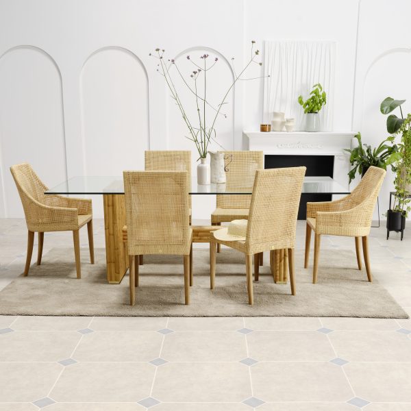 Fauteuil de table en rotin cannage SAIGON