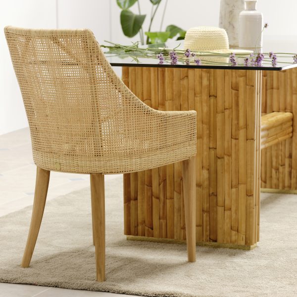 Fauteuil de table en rotin cannage SAIGON