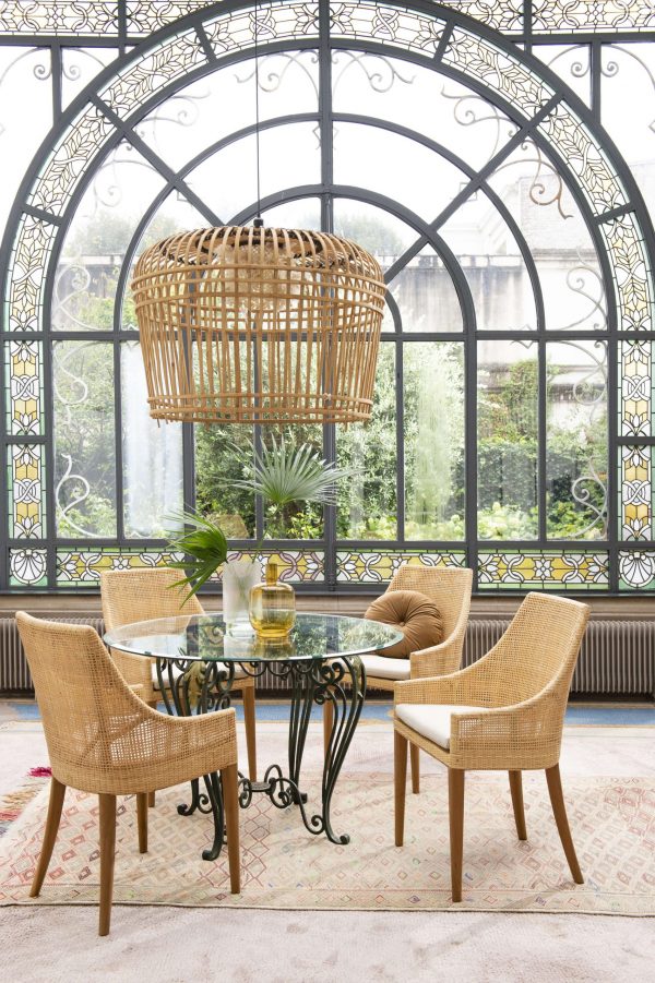 Fauteuil de table en rotin cannage SAIGON