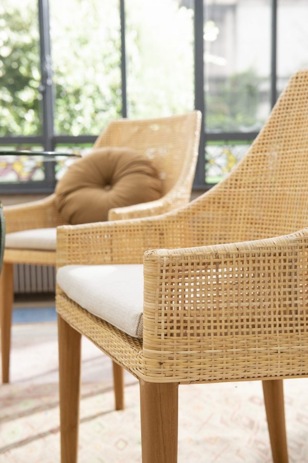Fauteuil de table en rotin cannage SAIGON