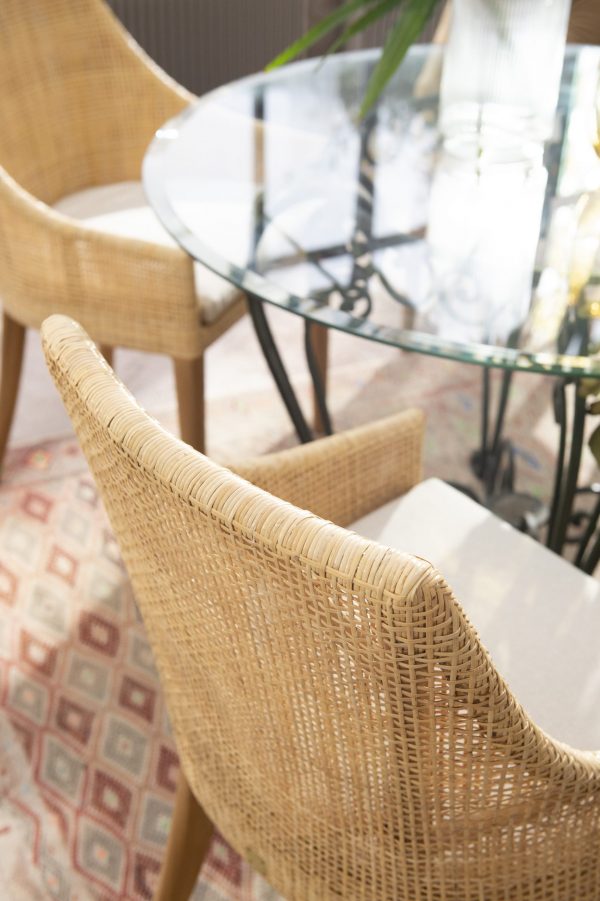 Fauteuil de table en rotin cannage SAIGON