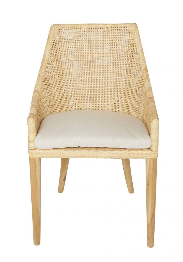 Fauteuil de table en rotin cannage SAIGON