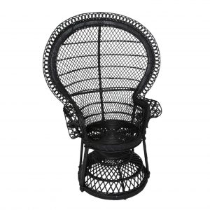 Fauteuil Emmanuelle laqué avec grand dossier ajouré, design iconique et décoratif pour intérieur