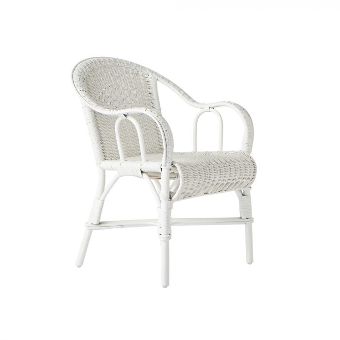 Fauteuil en rotin tressé laqué blanc PRIMAVERA