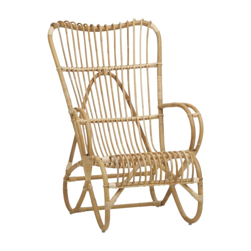 Fauteuil rotin haut dossier MARLÈNE